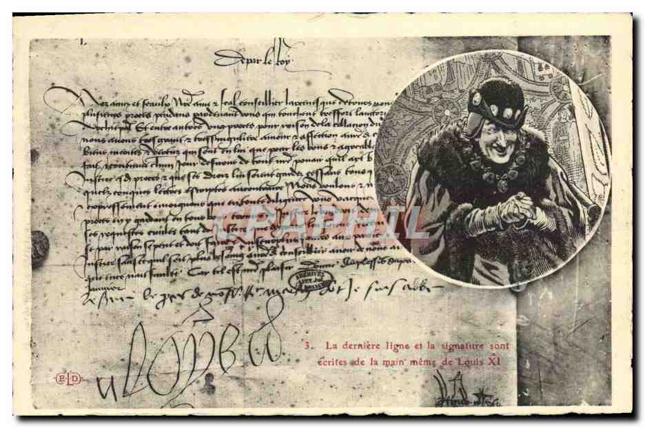 CPA Louis XI Lettre