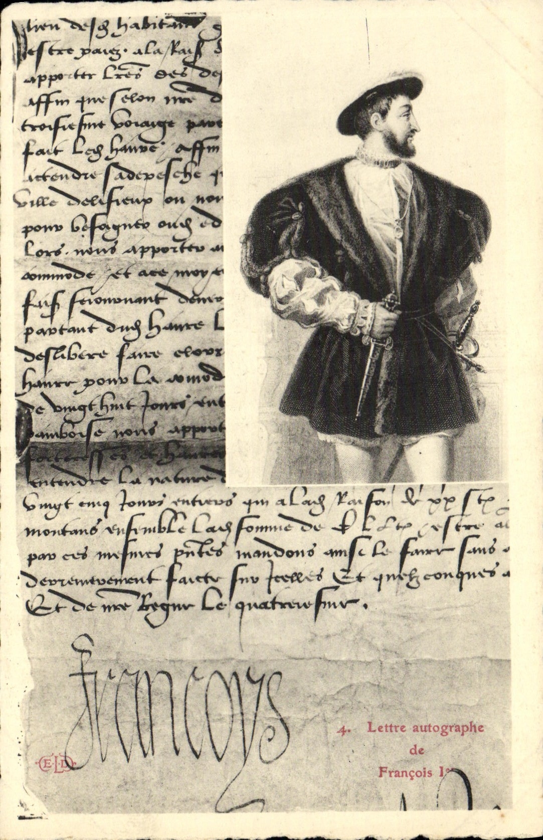 CPA Lettre de Francois 1er