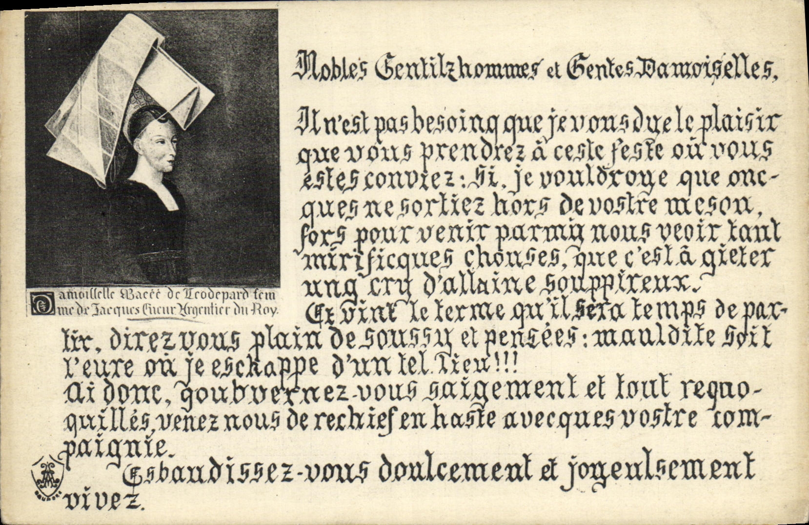 CPA Lettre Jacques Coeur 