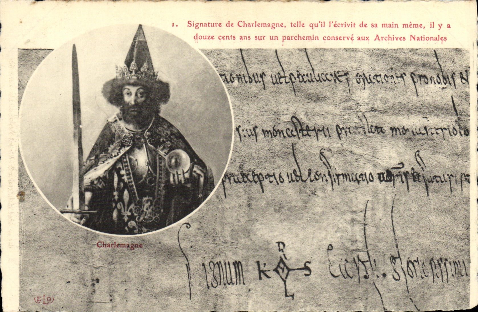 CPA Signature de Charlemagne 