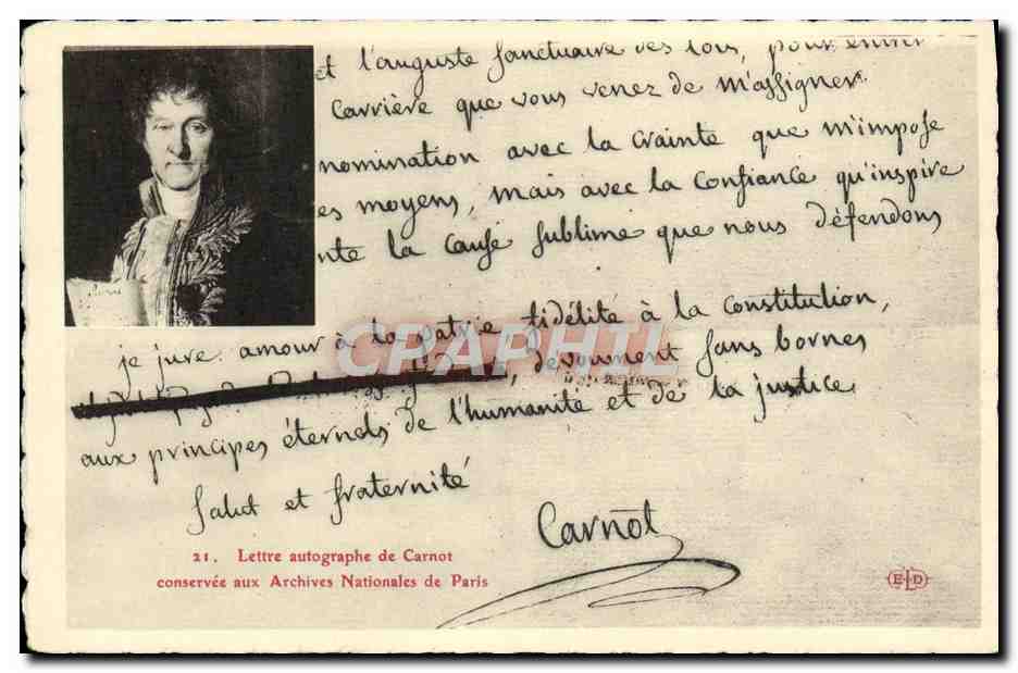CPA Lettre de Carnot 