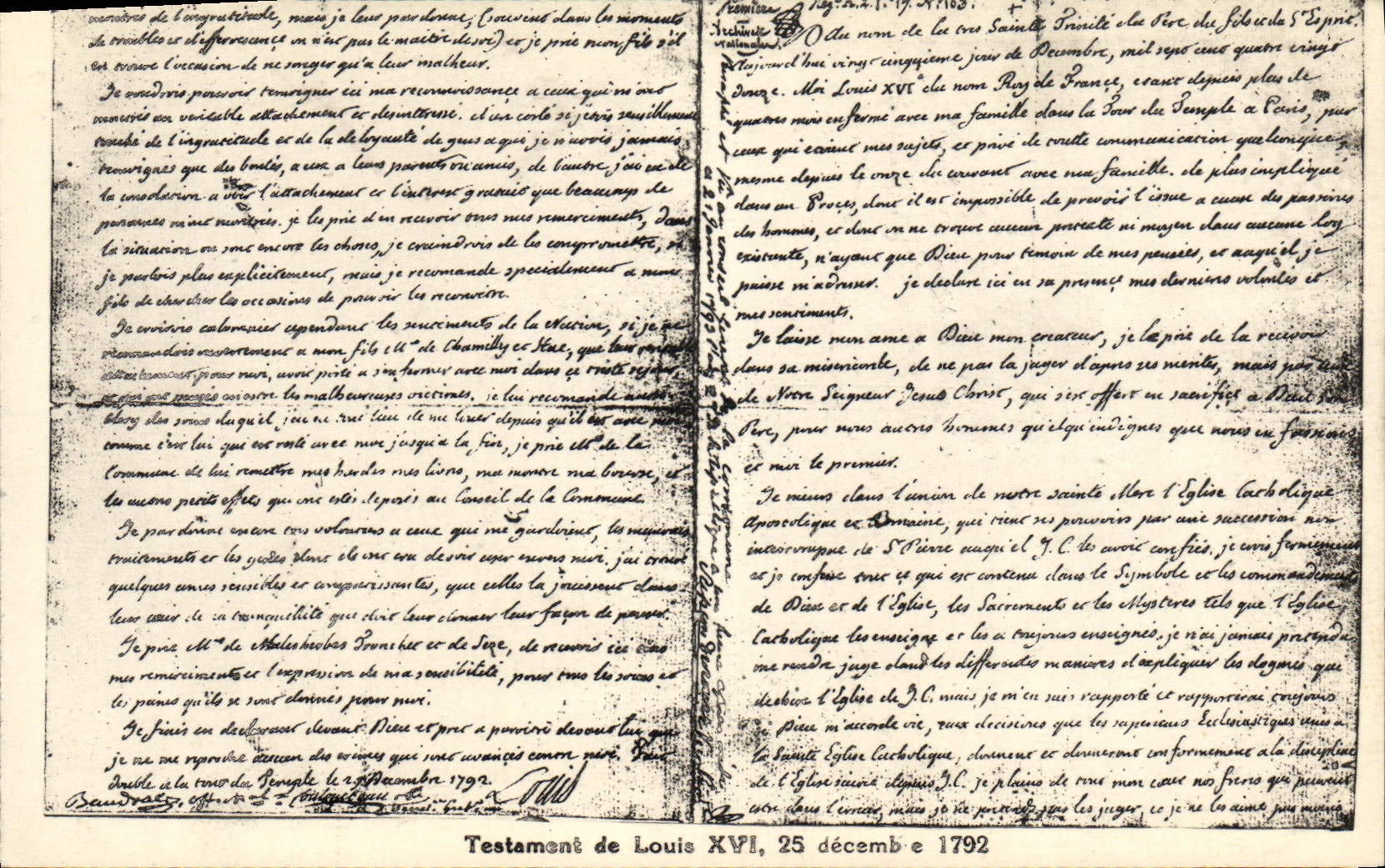 CPA Testament de Louis XVI 1792 Roi de France