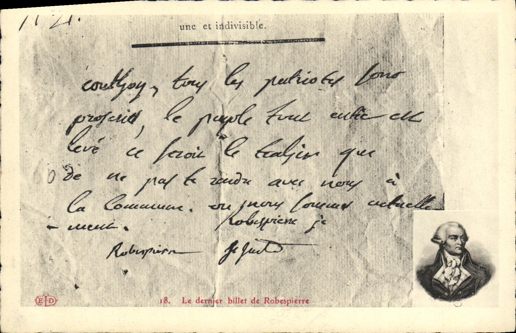 CPA Dernier billet de Robespierre