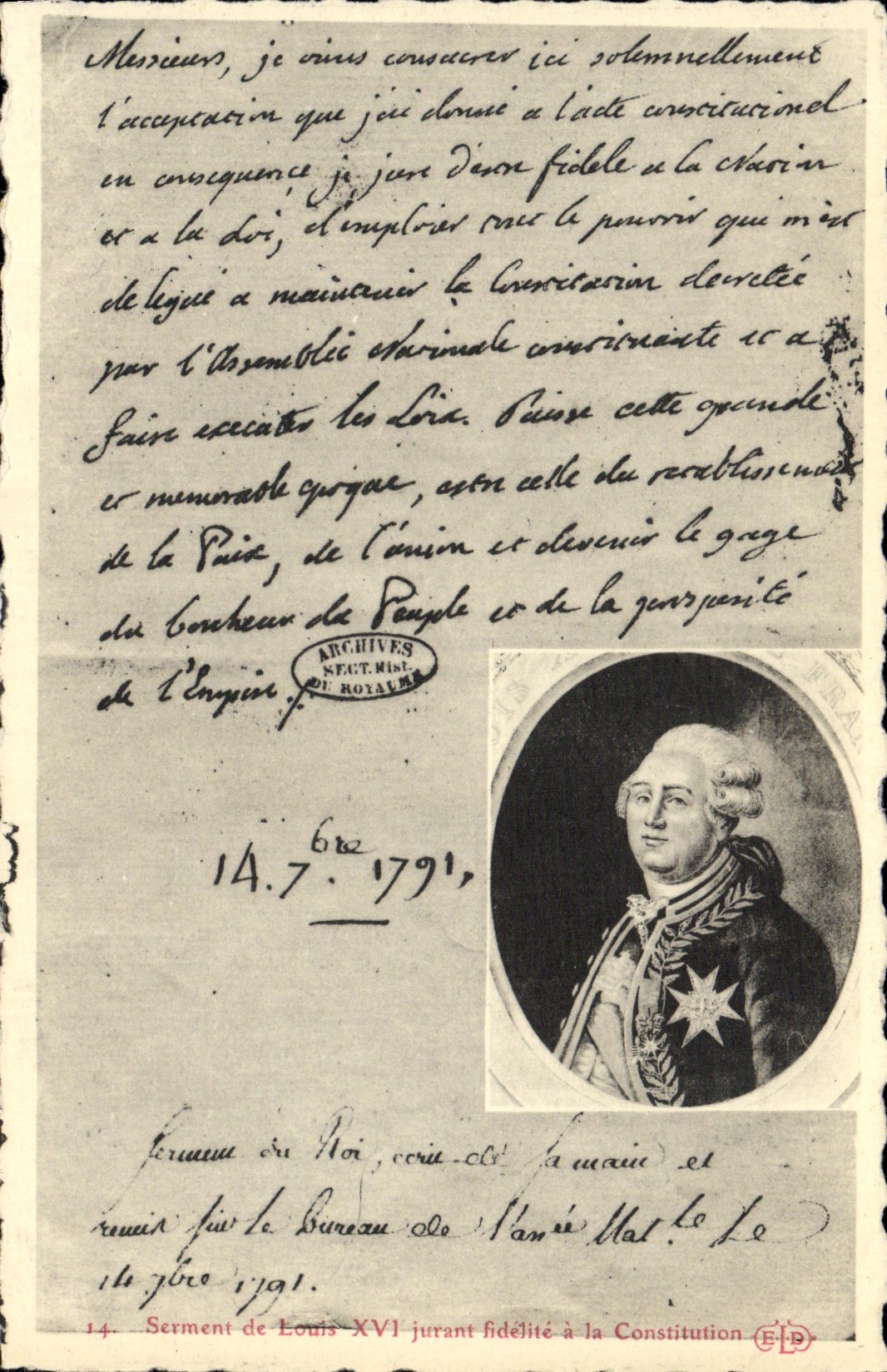 CPA Serment de Louis XVI jurant fidelite a la Constitution Revolution