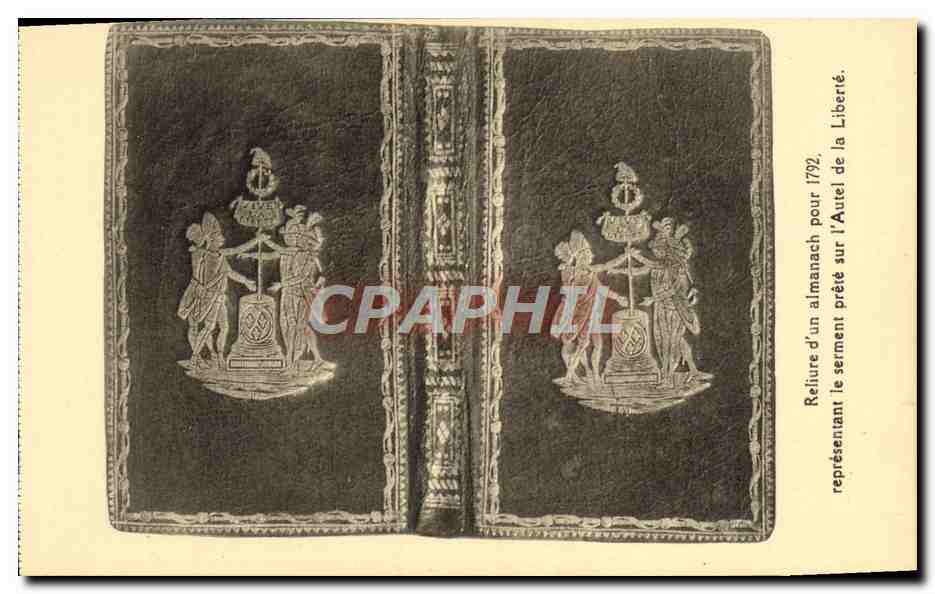CPA Reliure d'un almanach 1792 Autel de la Liberte Revolution 