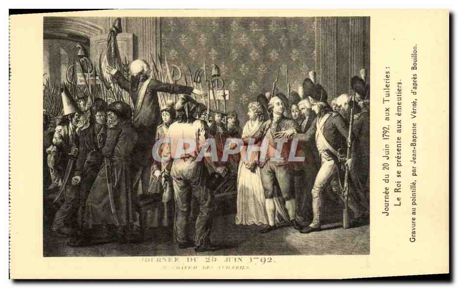 CPA Journee 1792 Tuileries Le roi se presente aux emeutiers Revolution 