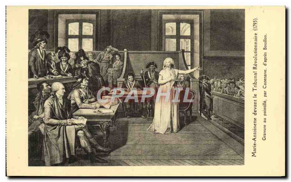 CPA Revolution Marie Antoinette devant le Tribunal revolutionnaire 1793