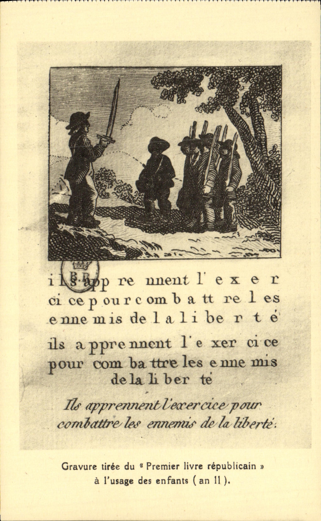 CPA Revolution Gravure tiree du Premier livre republicain a l'usage des enfants
