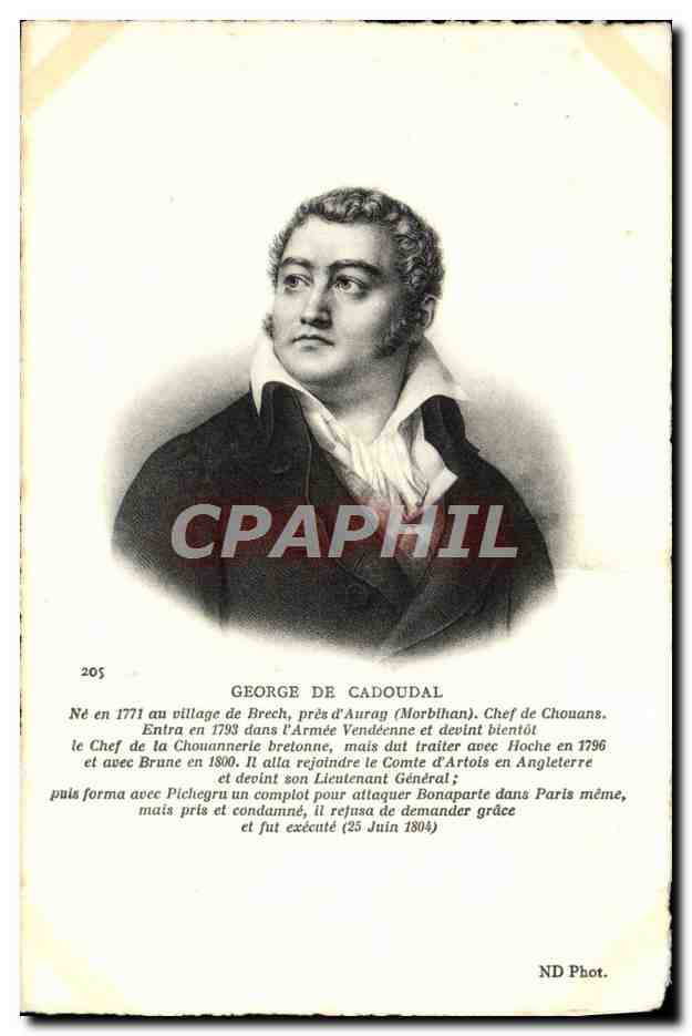 CPA George de Cadoudal Chef des Chouans Revolution 