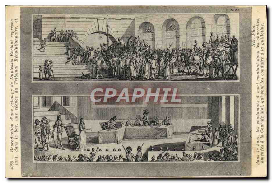 CPA Seance du Tribunal revolutionnaire Guillotine