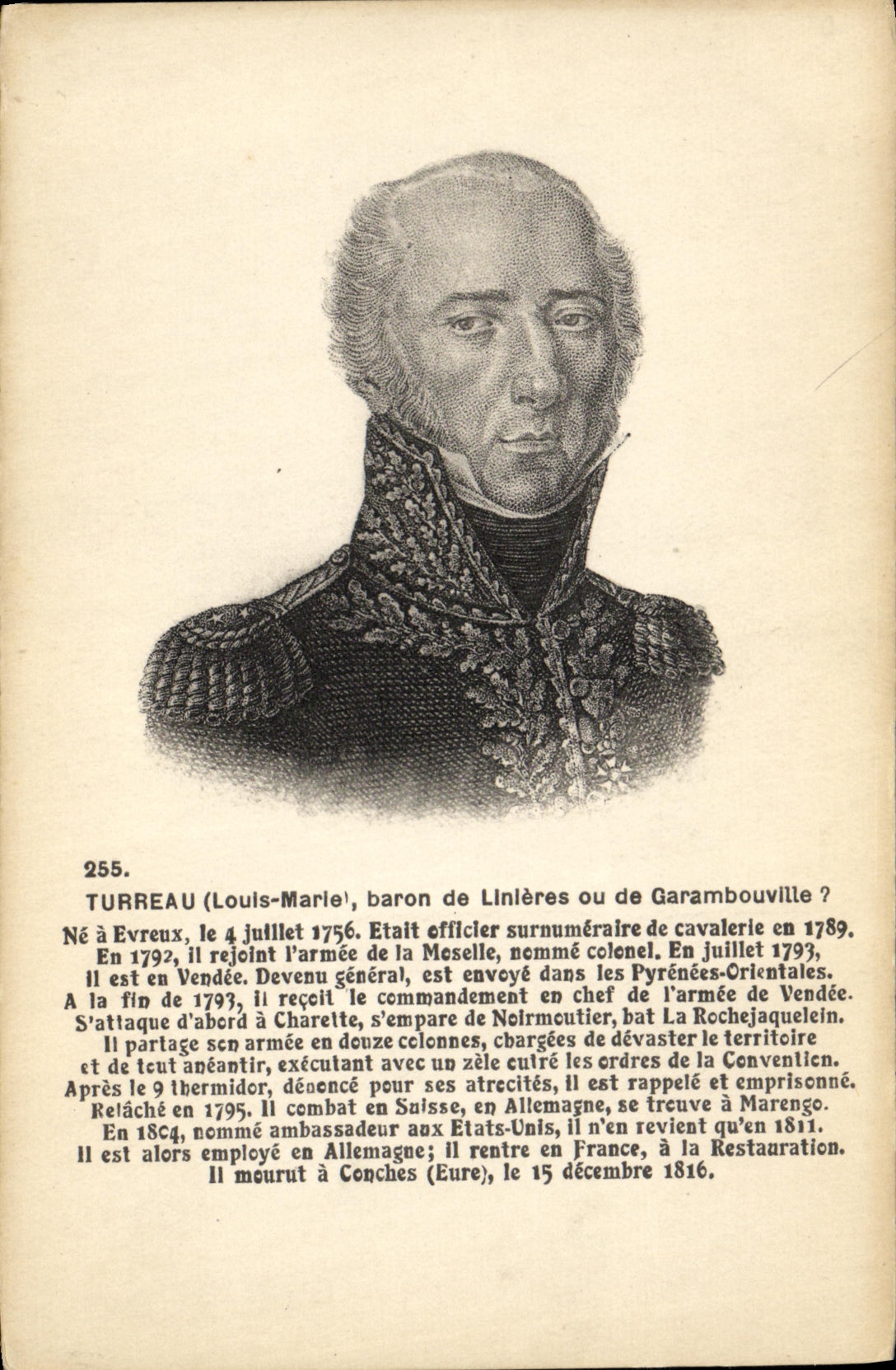 CPA Turreau Baron de Linieres ou de Garambouville 