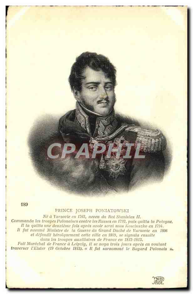 CPA Prince Joseph Poniatowski Varsovie neveu du roi Stanislas II