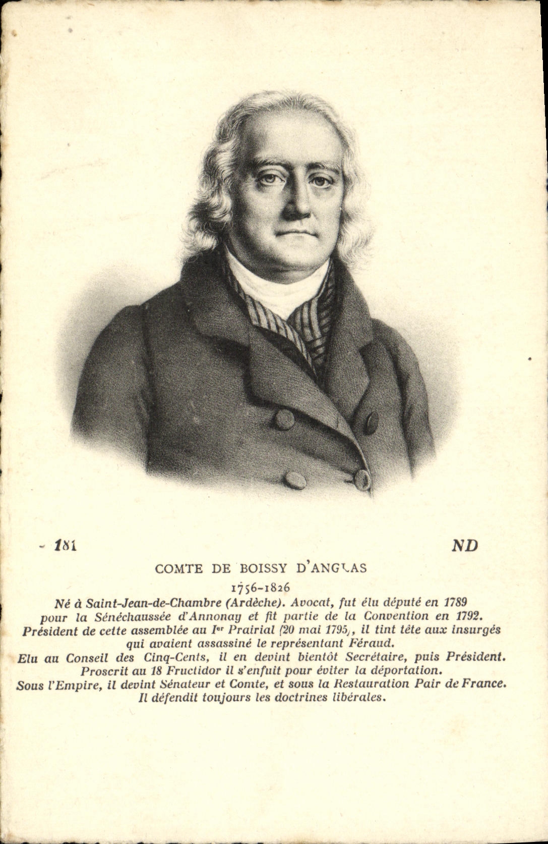 CPA Comte de Boissy d'Anglas Saint Jean de Chambre Avocat