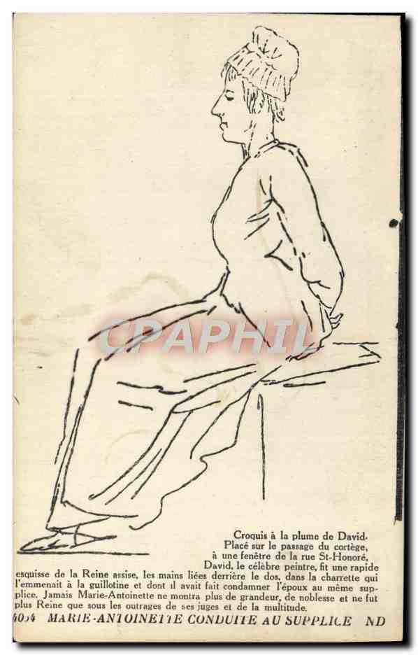 CPA Marie Antoinette conduite au supplice 