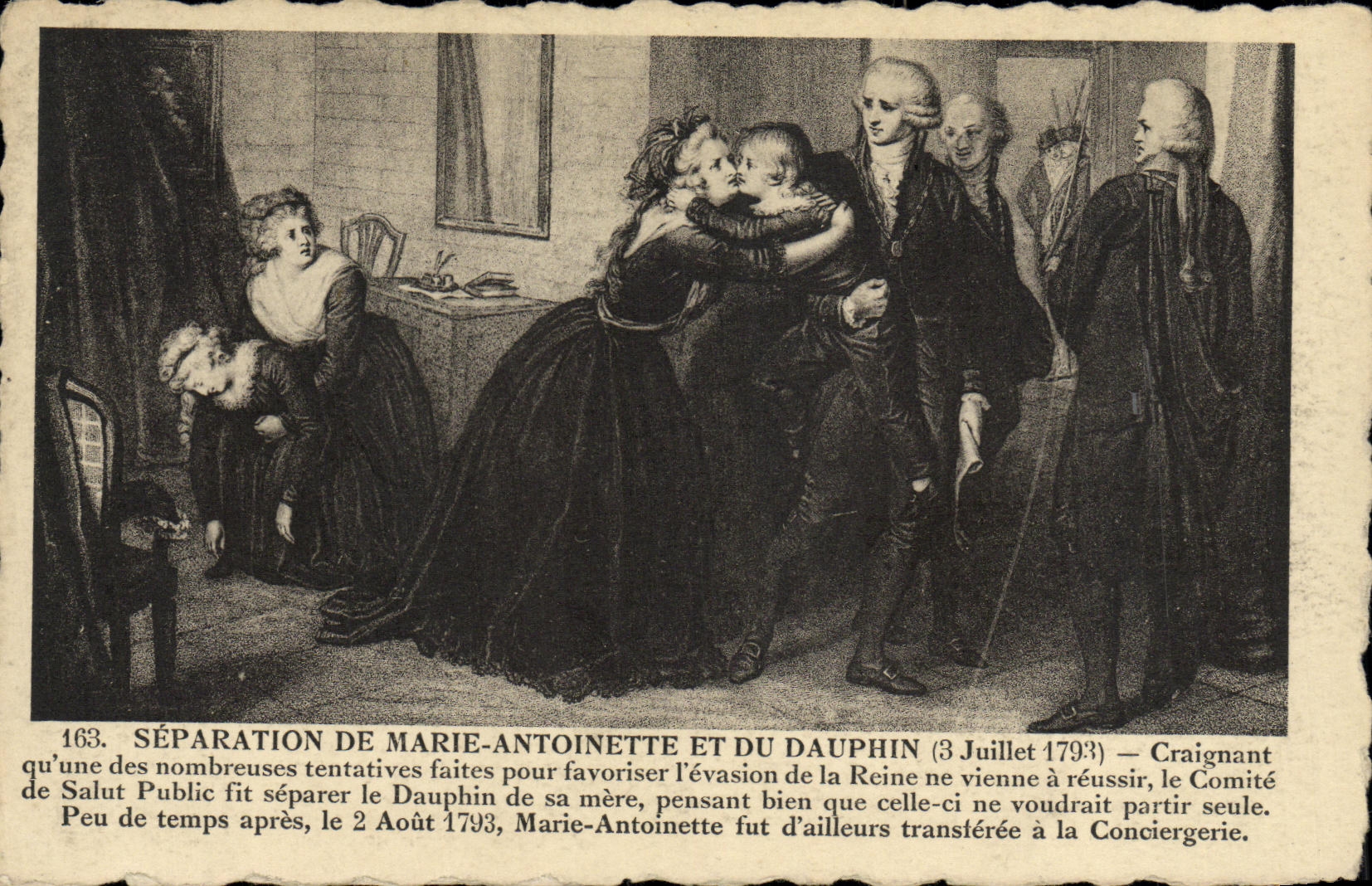 CPA Separartion de Marie Antoinette et du Dauphin 3 juillet 1793