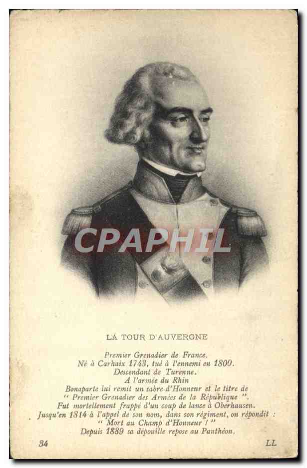 CPA La Tour d'Auvergne Premier grenadier de France Carhaix Turenne 