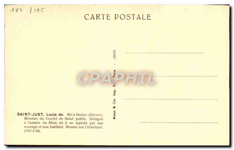 CPA Saint Just  — Rückseite