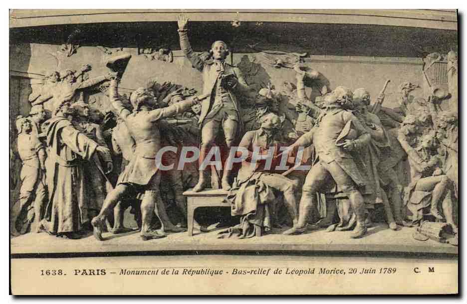 CPA Paris Monument de la Republique Bas relief de la Leopold Morice 20 juin 1789