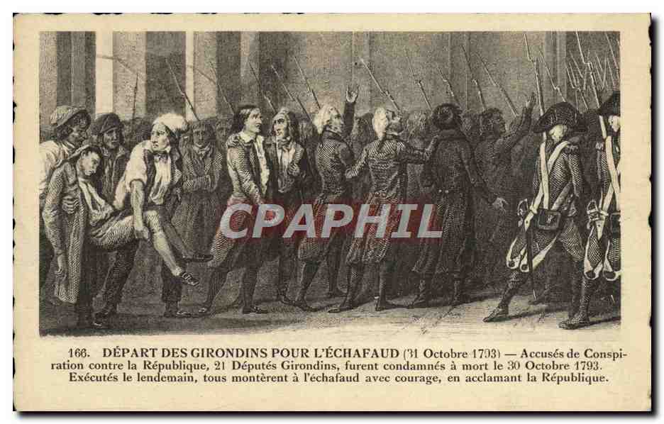 CPA Depart des Girondins pour l'echafaud Revolution 31 octobre 1793