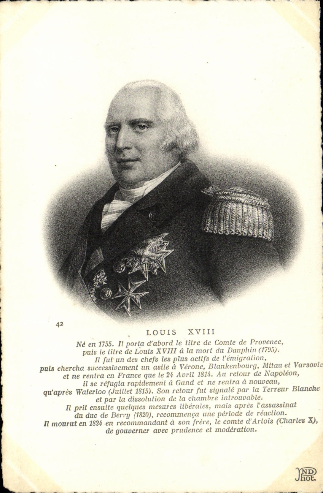 CPA Louis XVIII Roi de France 