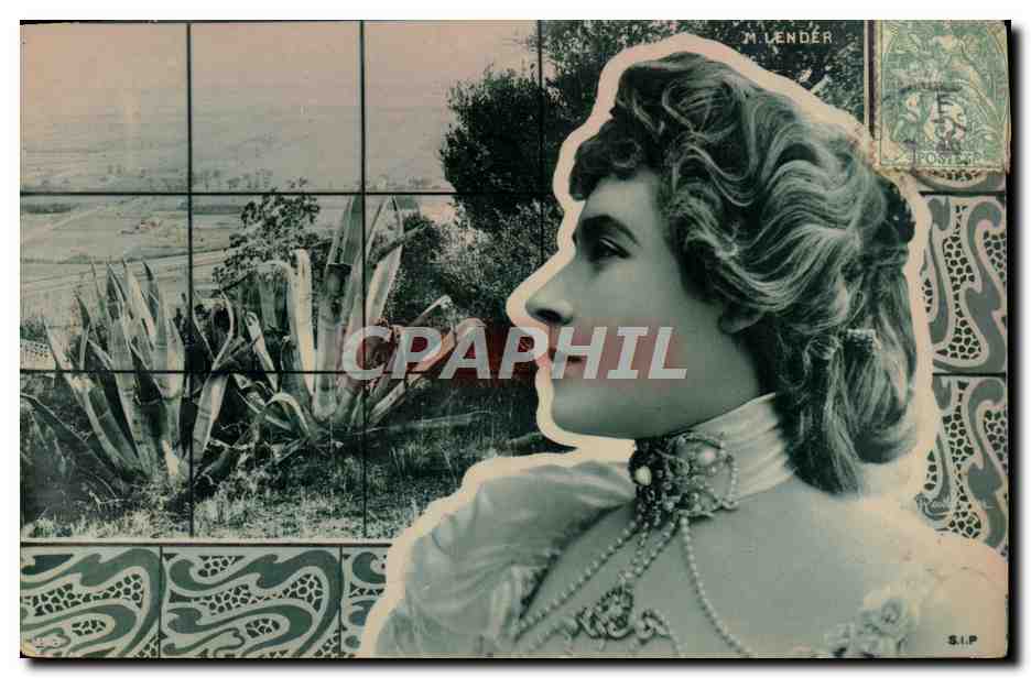 Portrait de femme — paysage avec agaves — M. LENDÉR, éditeur S.I.P.