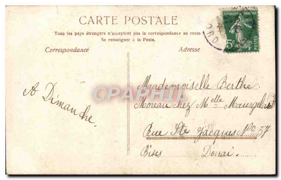 MIEGE Cigale — Retrato de mujer con flores — Editor MIEGE, n° 3187 — Reverso