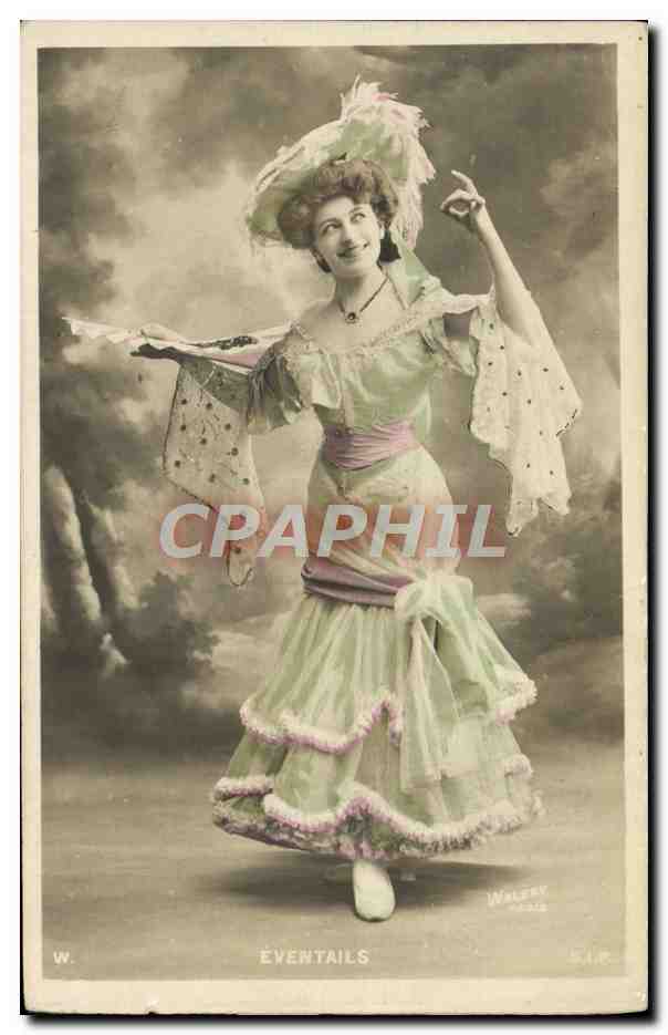 Femme en costume de danse — Éventails — Walery, Paris, série 5028