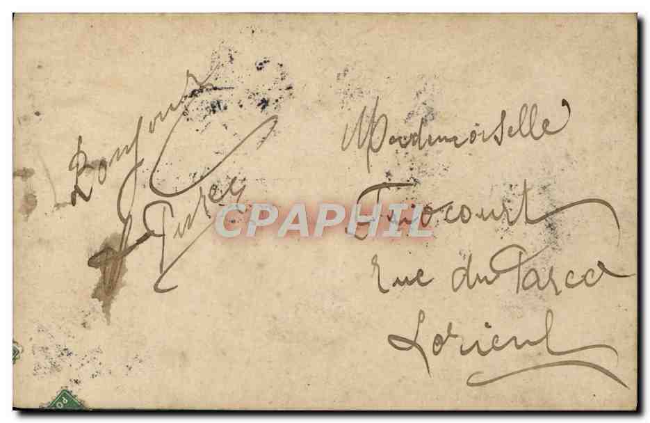 Jeune femme en robe bleue et voile — B.R. — n° 32904/3 — Reverso