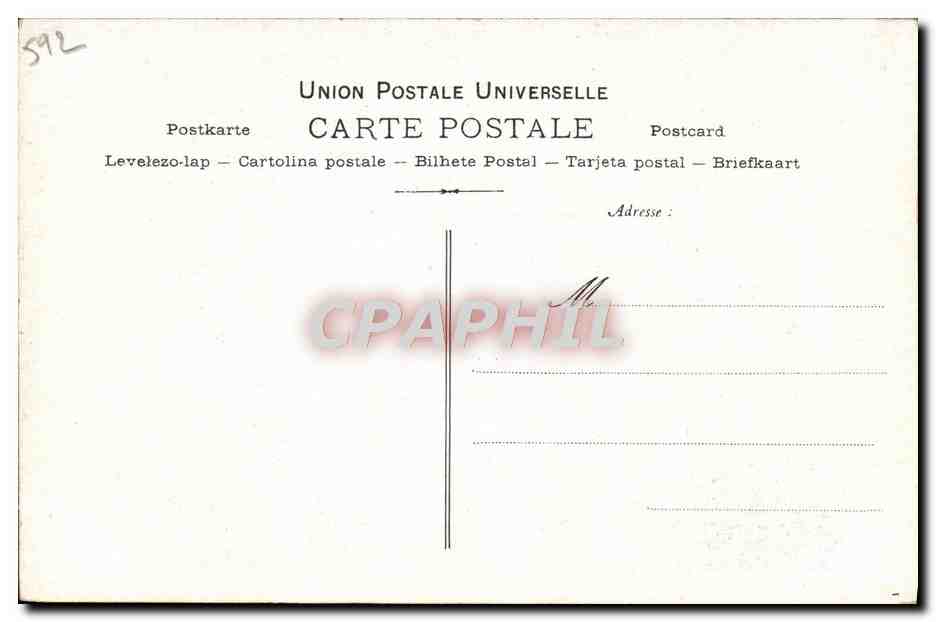 CPA Collection artistique Vin Desiles Huguenet Gumnase — Rückseite