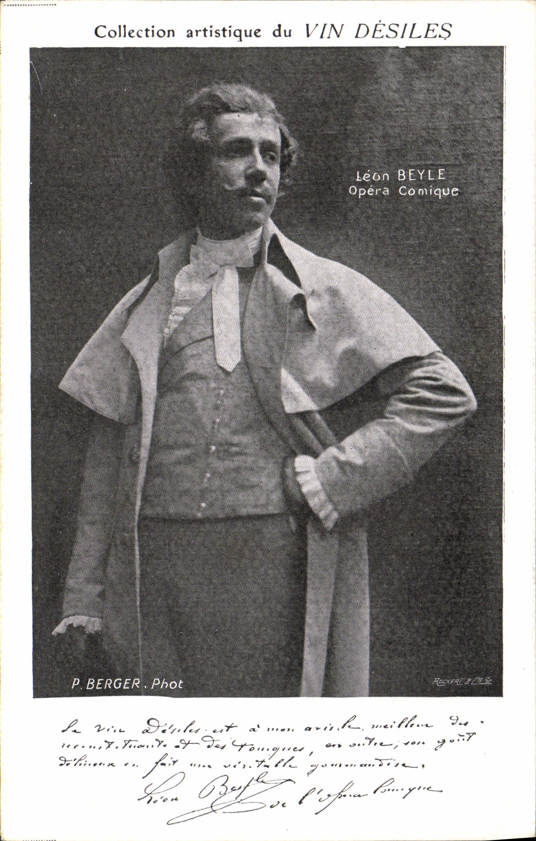 CPA Collection artistique Vin Desiles Leon Beyle Opera Comique 