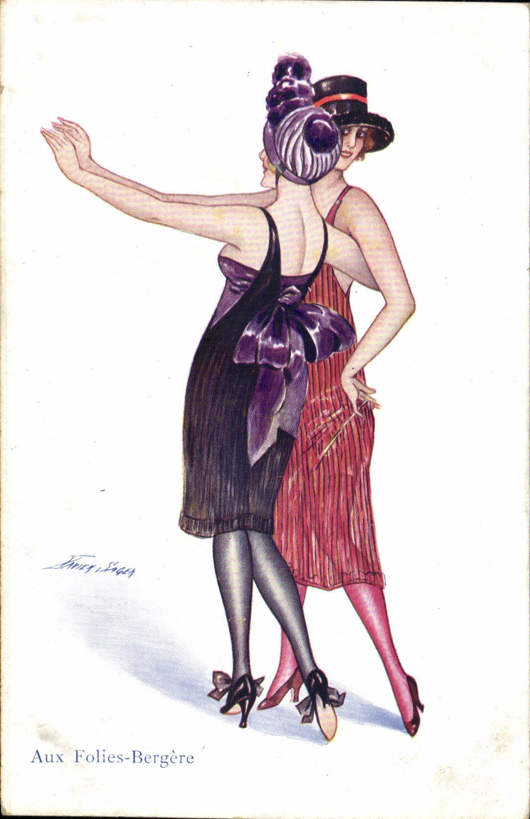 Deux danseuses aux Folies-Bergère — illustration de Xavier Sager — série 156