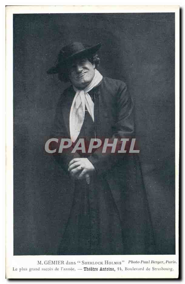 CPA M Gemier dans Sherlock Holmes Theatre Antoine 