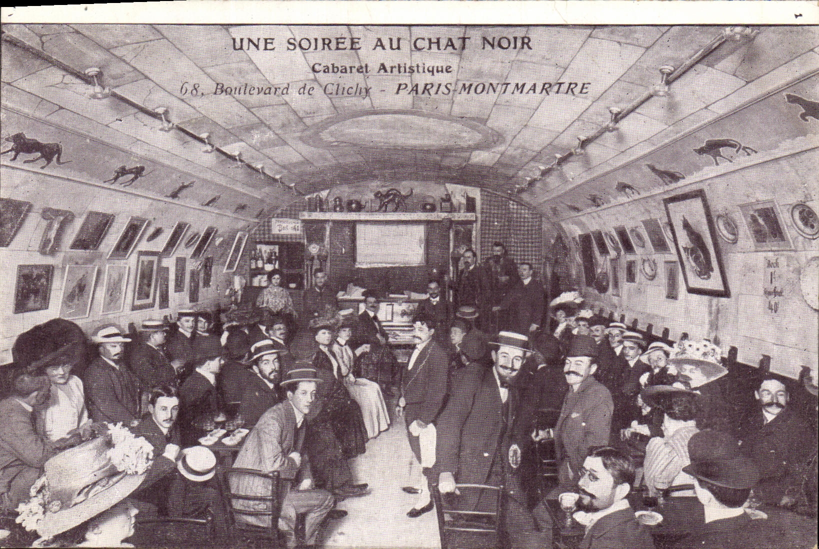 CPA Une soiree au Chat noir Cabaret artistique Boulevard de Clichy Paris Montmartre