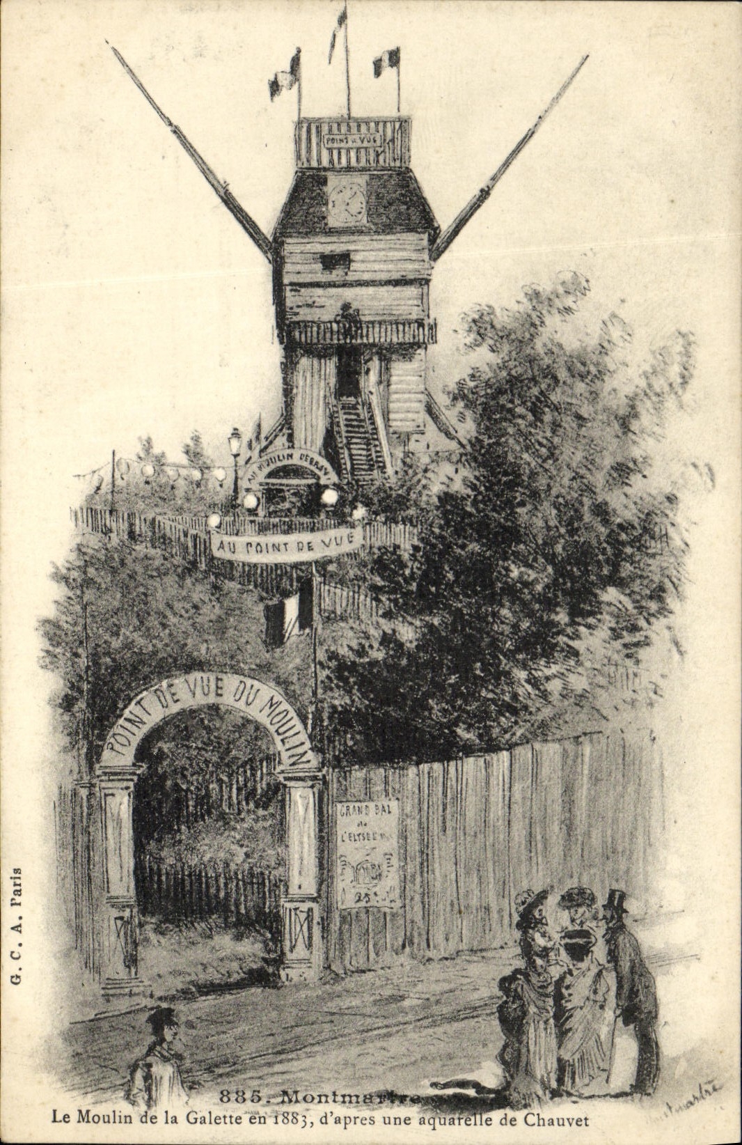 CPA Paris Montmartre Moulin de la Galette 