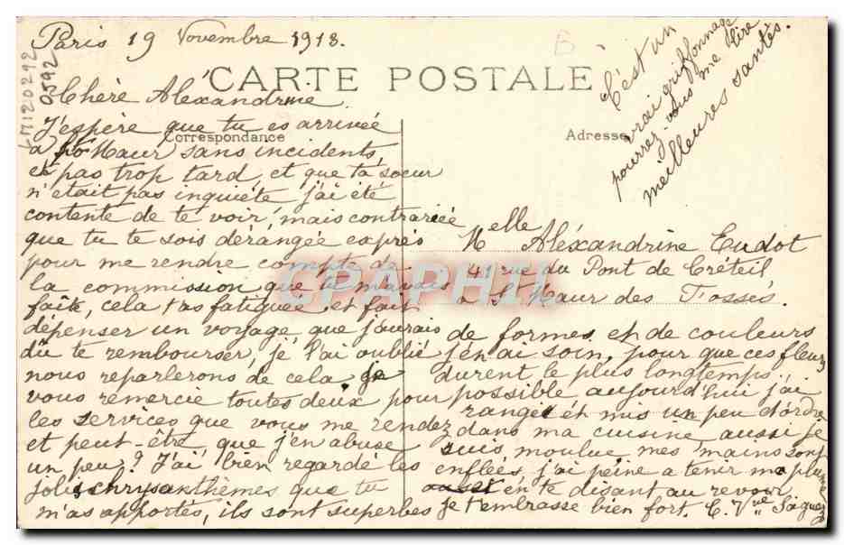 CPA Paris Montmartre Moulin de la Galette  — Rückseite