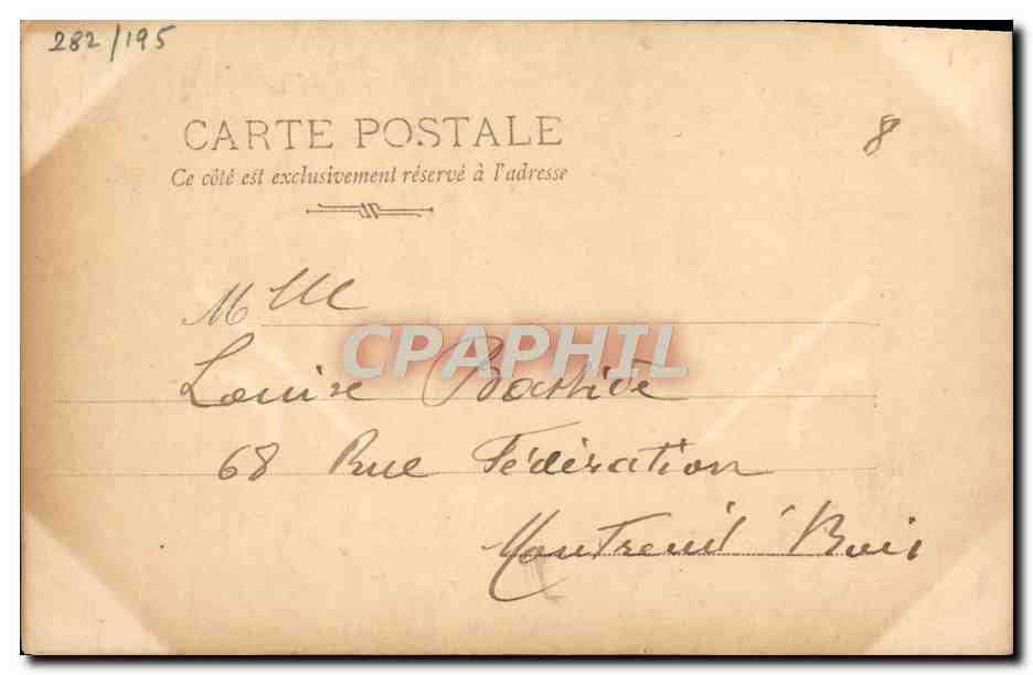 Dallet — danseuse en robe fleurie tenant un bouquet — S.I.P. 79e série n°15, éditée par Reutinger Paris — Verso