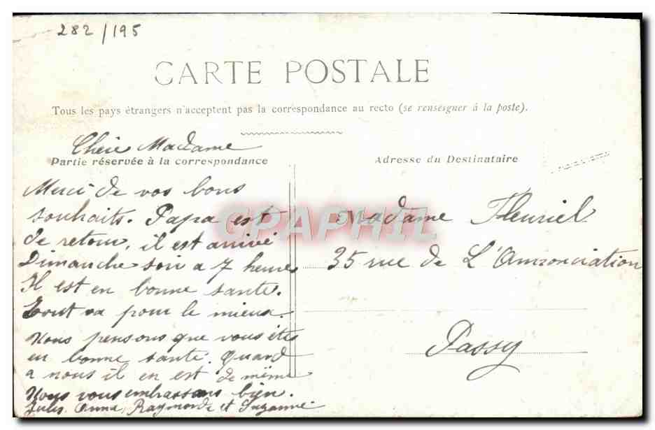 CPA Paris Le Moulin Rouge  — Rückseite