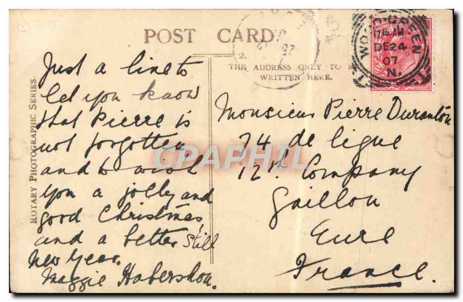 CPA Miss Elaine Terriss Peggy Quainton in the Gay Gordons Chien Levrier — Rückseite