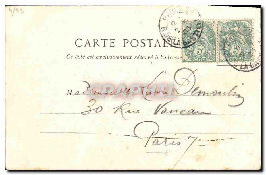 CPA M albert Darmont dans Flambeau Grenadier Militaria Theatre Sarah Bernhardt dedicacee Darmont  — Rückseite