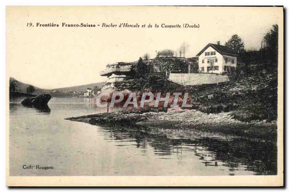 Frontière Franco-Suisse — Rocher d'Hercule et de la Cosquette (Doubs) — Coll. Rougnon