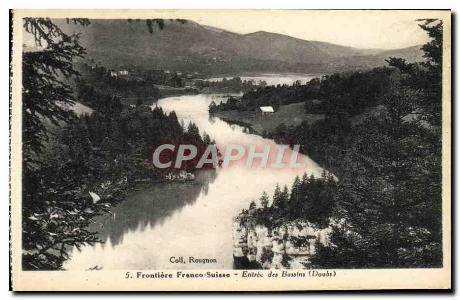 Frontière Franco-Suisse — Entrée des Bassins (Doubs) — Coll. Rougnon