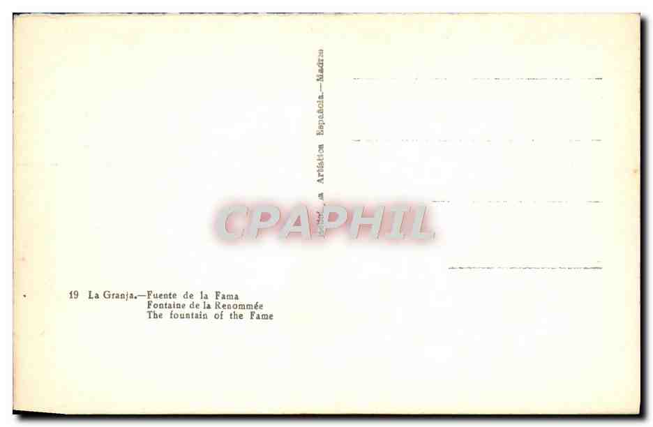 CPA La Granja Fuente De La Fama — Back