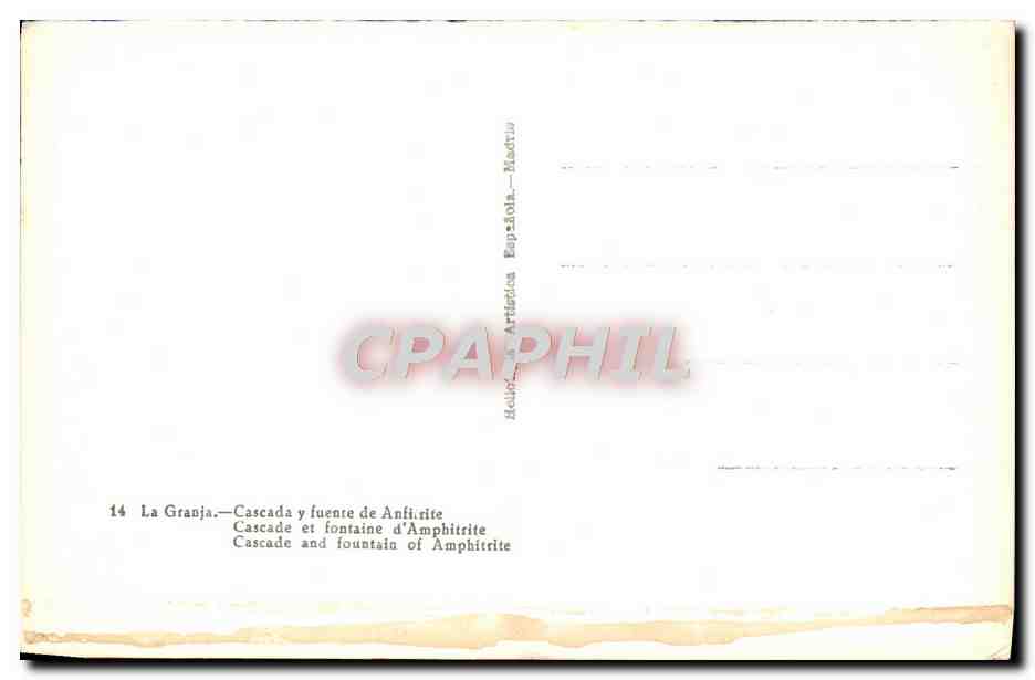 CPA La Granja Cascada Fuente de Anfidrite — Back