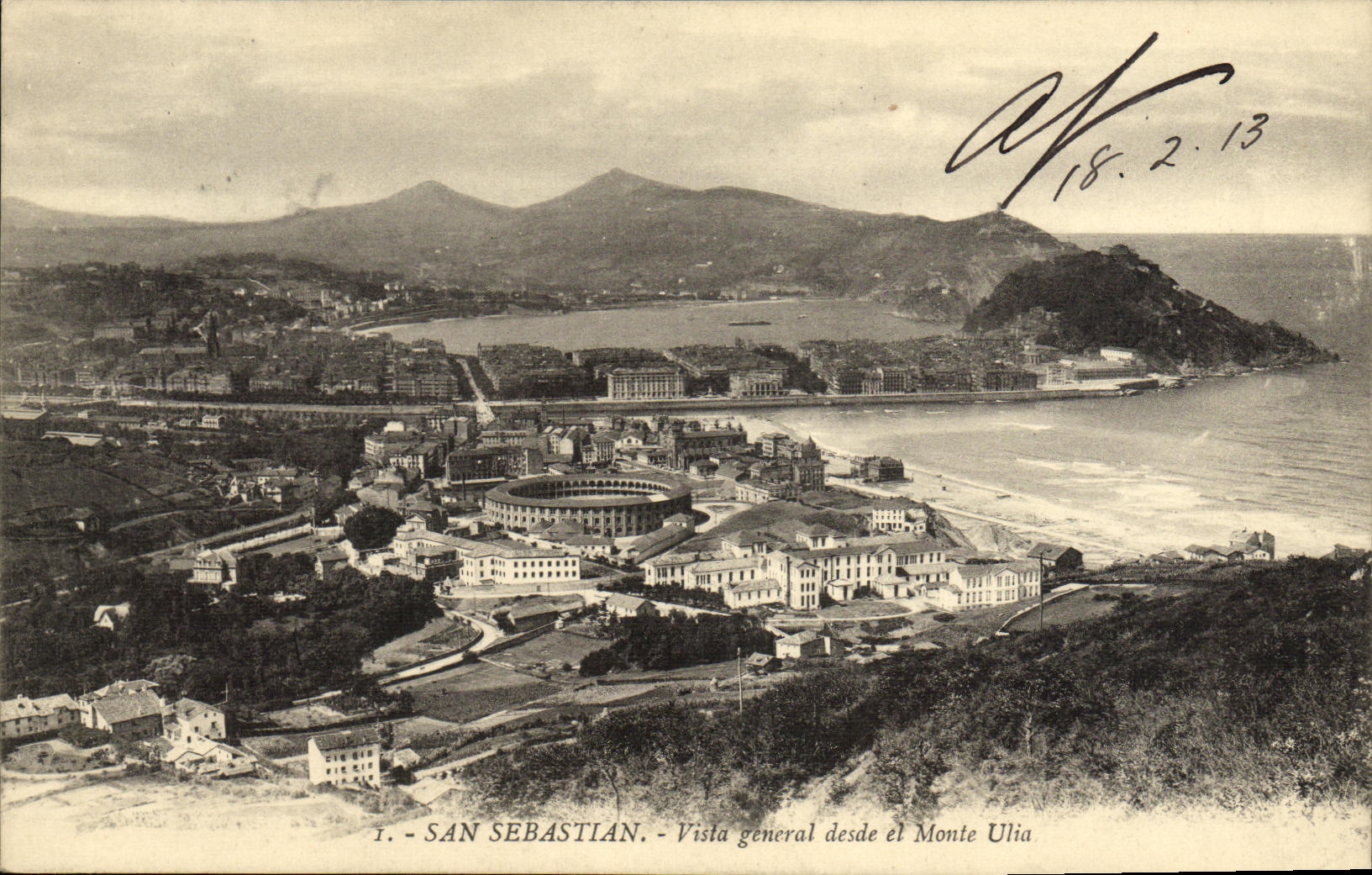 CPA San Sebastian Vista general desde et Monte Ulia 