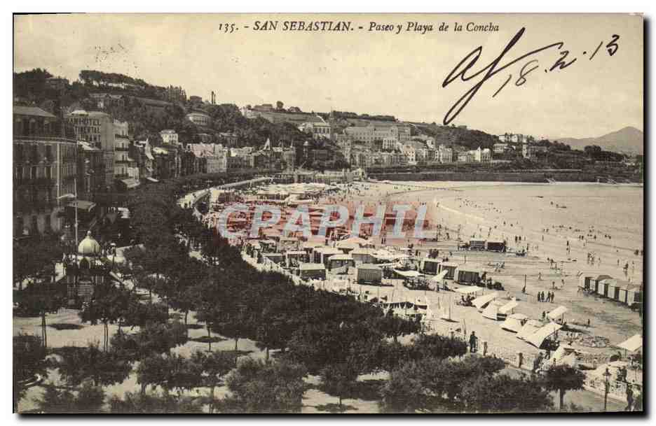 CPA San Sebastian Paseo y Playa de la Concha 