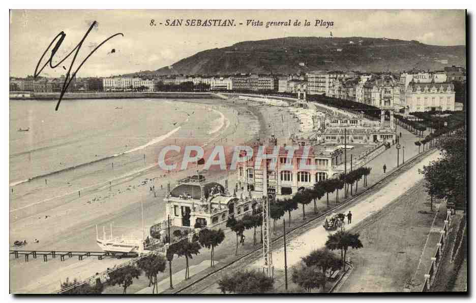 San Sebastián — Vista general de la Playa — Édition G. G. Gavarra
