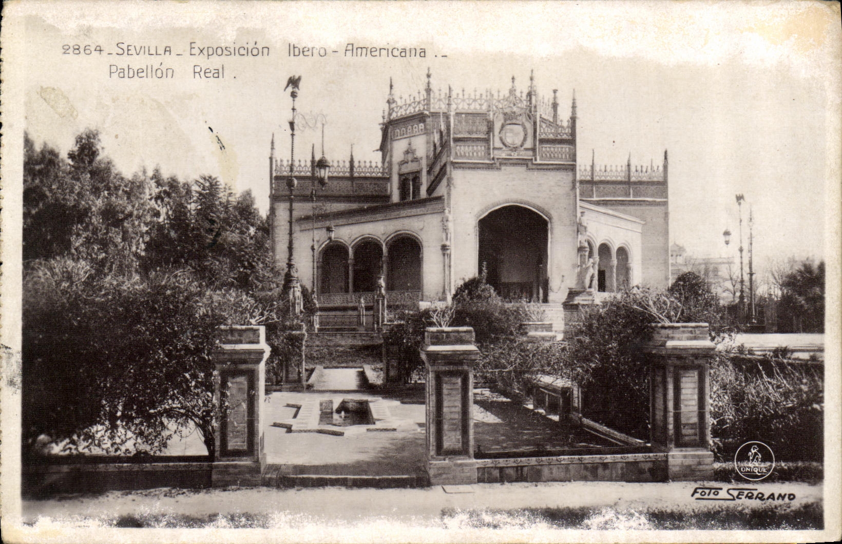 CPA Sevilla Exposicion lbero Americana Pabellon Real