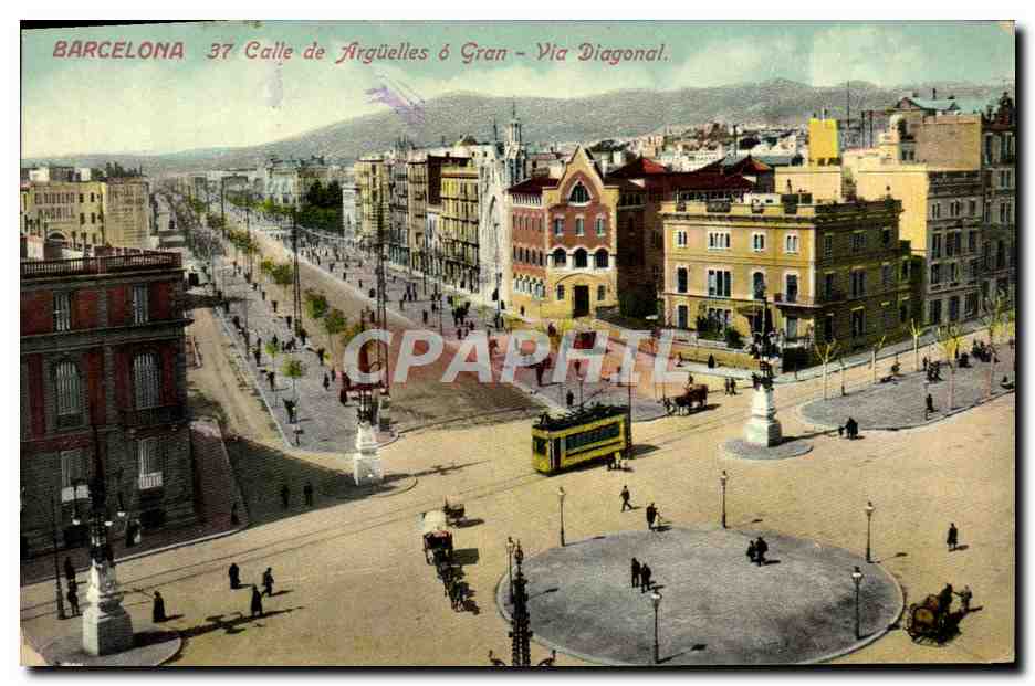 CPA Barcelona Calle de Arguelles Gran Via Diagonal 
