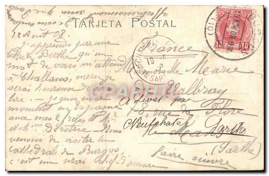 CPA Burgos Arco de Fernan Gonzalez  — Rückseite