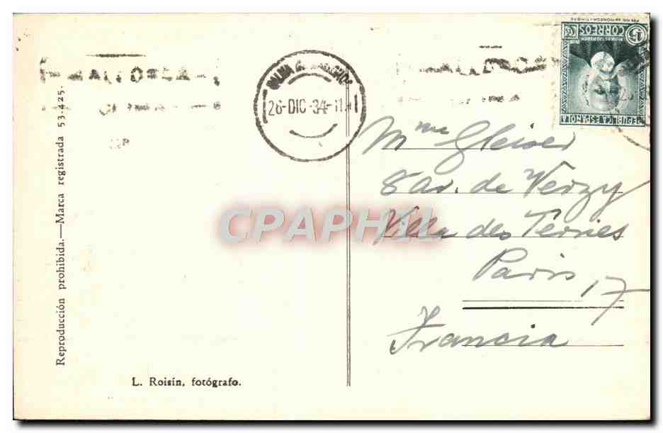 CPA Palma de Mallorca Entrada del Puerto El Terreno — Rückseite